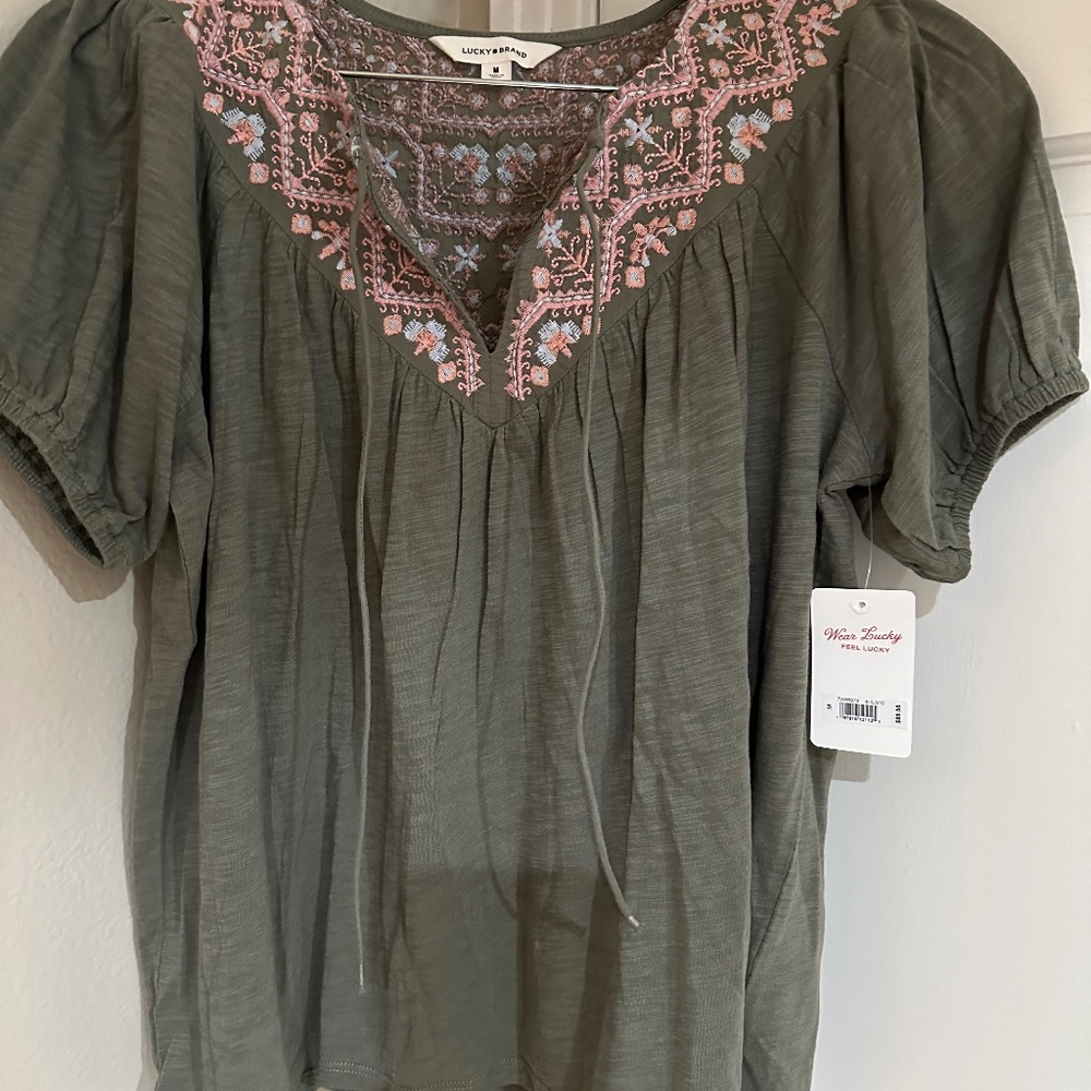Embroidered Peasant Top - Lucky Brand